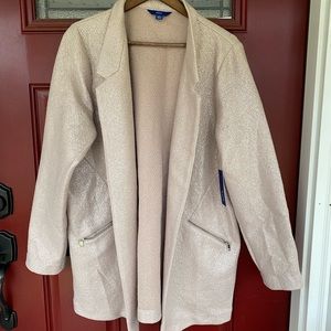 Apt. 9 Powder Pink Silver Shimmer Open Jacket